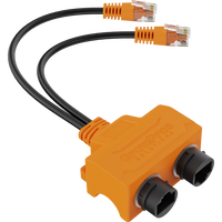 Dual RJ12 to Dual RJ45 Push-Lock Signal Combiner